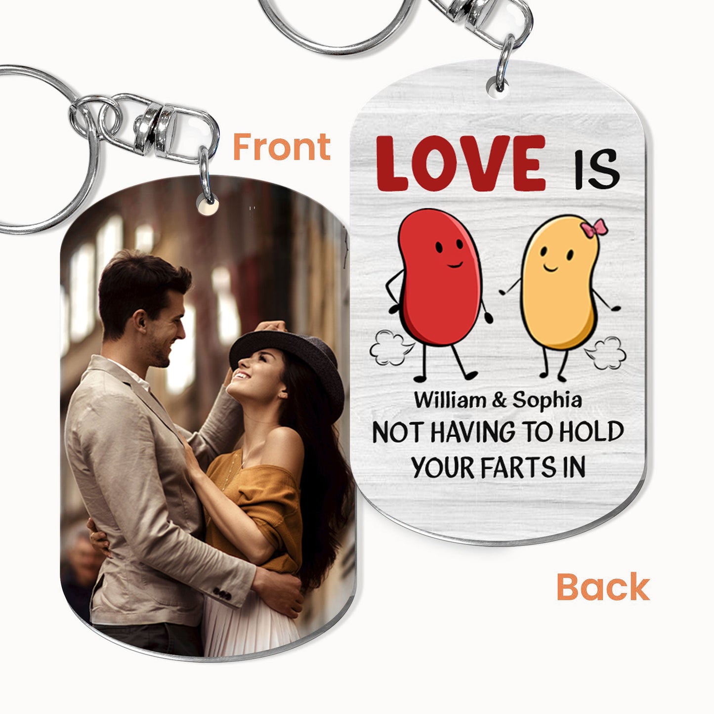 (Photo Inserted) Love Is Not Having To Hold Your Farts In - Personalized Keychain